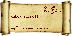 Kabók Zsanett névjegykártya